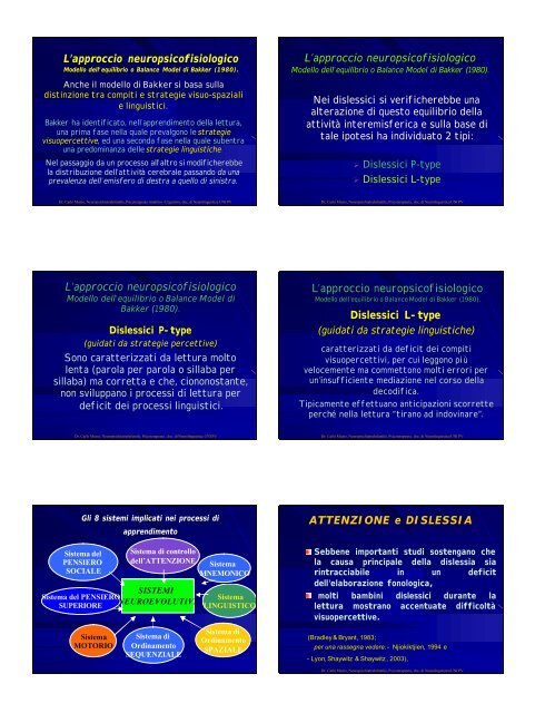 4. Neuropsicologia dei processi di apprendimento - ics condove