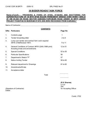 36 BODER ROADS TASK FORCE - Border Roads Organisation