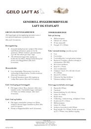 GENERELL BYGGEBESKRIVELSE LAFT OG STAVLAFT - Geilo Laft