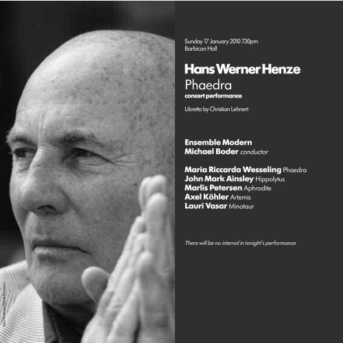 Hans Werner Henze Phaedra - Barbican