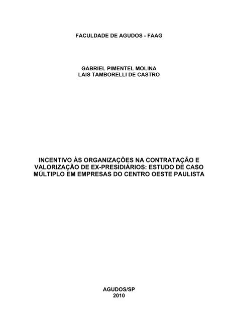 incentivo às organizações na contratação e valorização de ... - Faag