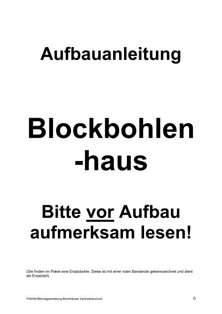 Aufbauanleitung Bitte vor Aufbau aufmerksam lesen! - Dr. Jeschke ...