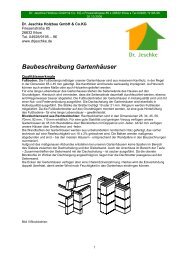 Baubeschreibung Gartenhäuser - Dr. Jeschke Holzbau