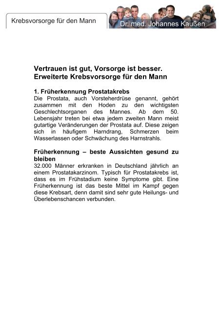 Vertrauen Ist Gut Vorsorge Ist Besser Erweiterte Dr J Kaussen