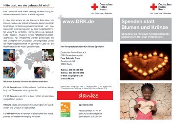 Broschüre zu Kondolenz-Spenden herunterladen (pdf, 1,8MB - DRK
