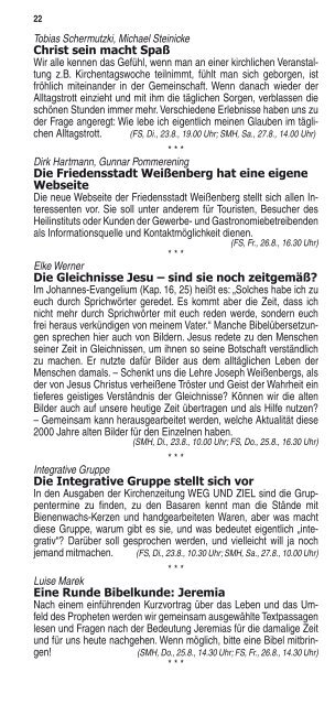 Programmheft zum Kirchentag 2011 - Johannische Kirche