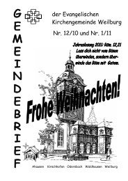 Dezember 2010 / Januar 2011 - Ev. Kirchengemeinde Weilburg