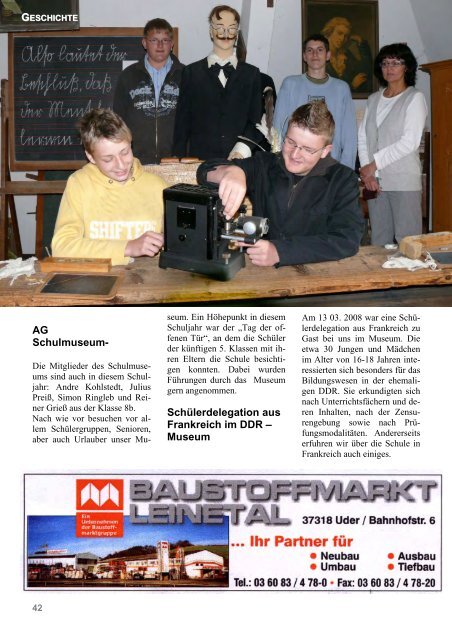 Schuljahrbuch 2007/2008 - RS Uder