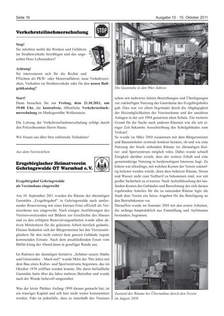 Amtsblatt Oktober 2011 - Stadt Wolkenstein