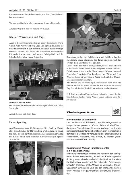 Amtsblatt Oktober 2011 - Stadt Wolkenstein