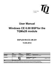 User Manual Windows CE 6.00 BSPfor the TQMa28 ... - TQ Group