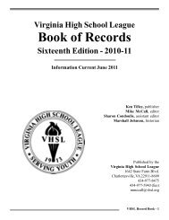 VHSL Record Book - Virginia High School League