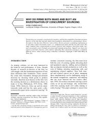 Why do firms both make and buy? An investigation of concurrent ...