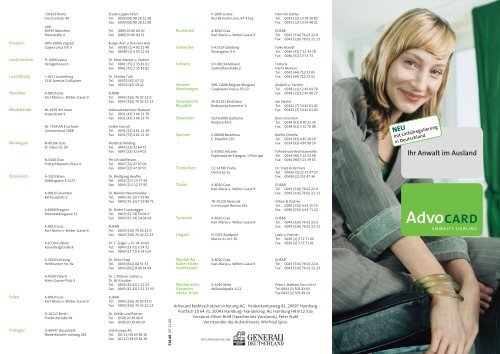 Ihr Anwalt im Ausland - Advocard