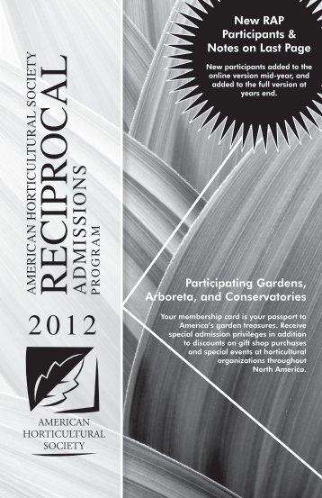 Reciprocal Admissions Program - American Horticultural Society