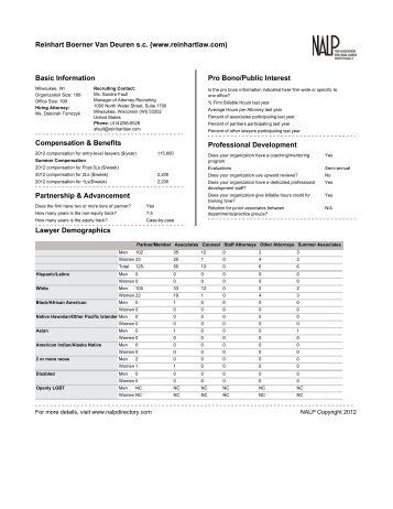 NALP Form - Reinhart Boerner Van Deuren s.c.