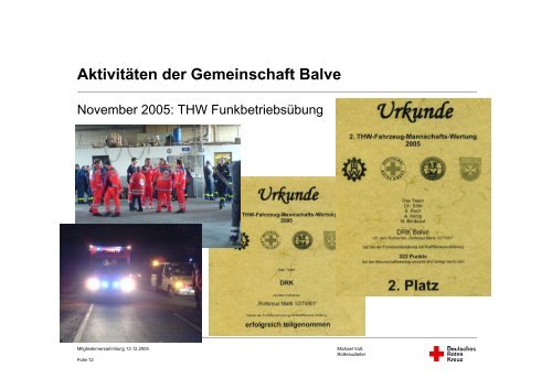 Aktivitäten der Gemeinschaft Balve