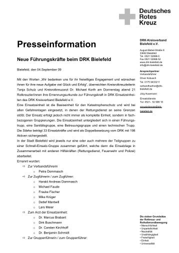 Presseinformation - DRK KV Bielefeld eV