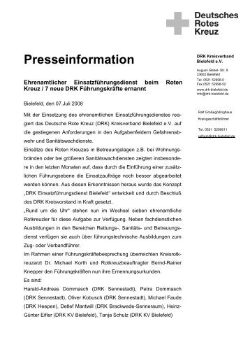 Presseinformation - DRK KV Bielefeld eV