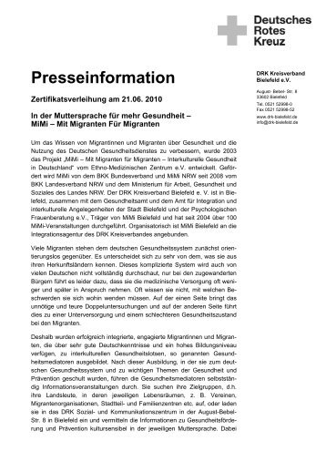 Presseinformation - DRK KV Bielefeld eV