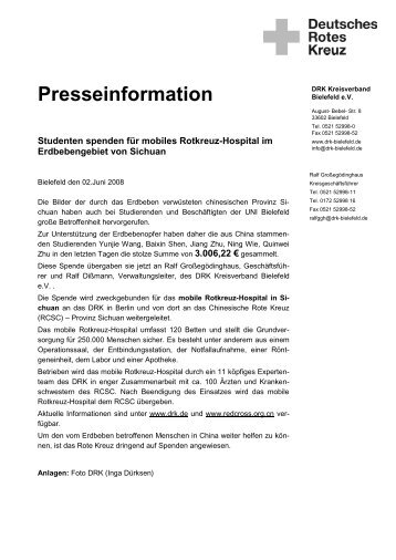 China_Spende StundentenUNI BI Presseinfo 080602.pdf - DRK KV ...