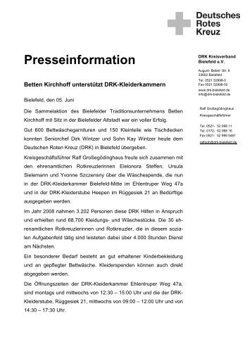 Presseinformation - DRK KV Bielefeld eV