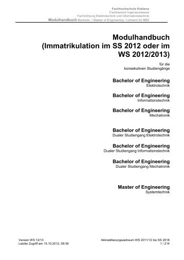 Bachelor of Engineering - Fachhochschule Koblenz