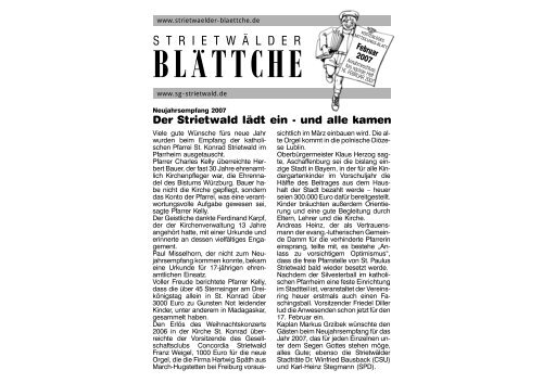 Neue Telefonnummer - Strietwälder Blättche