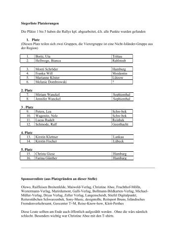 Orientierungsrallye Angemeldet und bezahlt - IPZV Nord e.V.