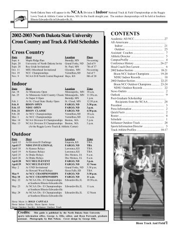 2002-2003 North Dakota State University Cross Country and Track ...