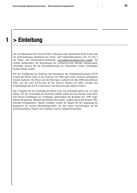 Rote Liste Brutvögel - Schweizer Informationssystem Biodiversität ...