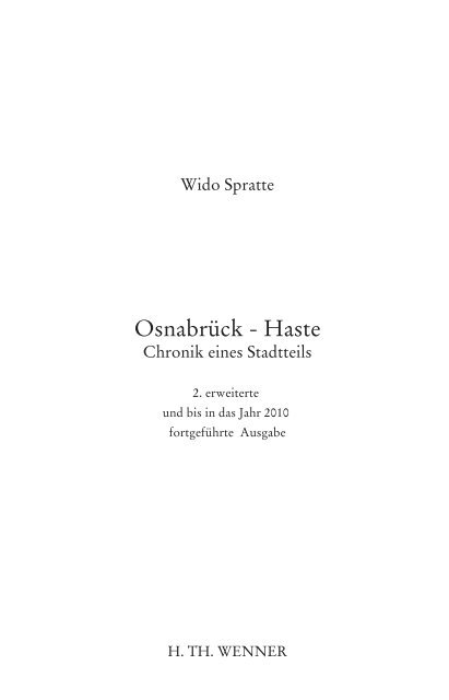 Osnabrück - Haste - H. TH. WENNER · Antiquariat
