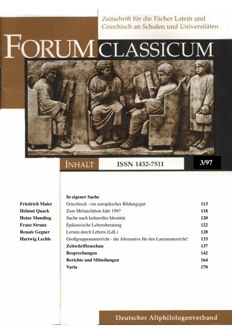 Forum Classicum 97-3 - Deutscher Altphilologenverband