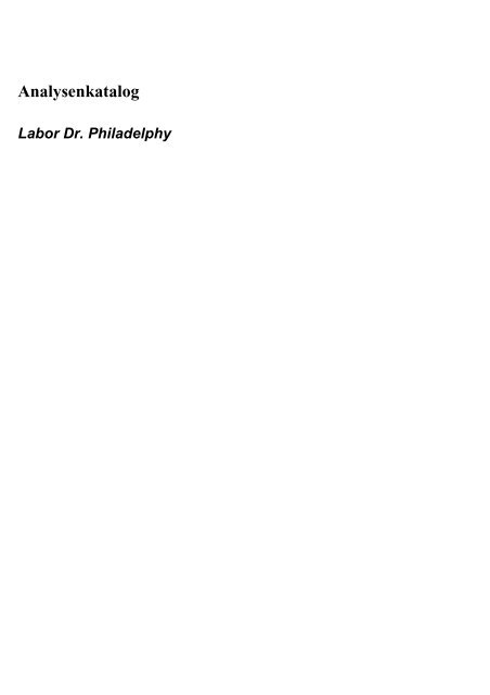 Analysenkatalog PDF - Dr. Philadelphy