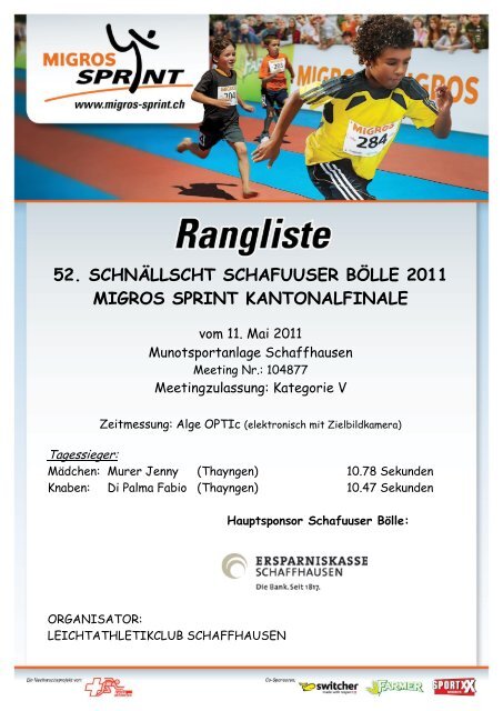 52. schnällscht schafuuser bölle 2011 migros sprint kantonalfinale