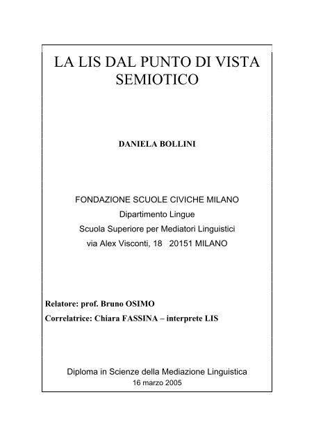 LA LIS DAL PUNTO DI VISTA SEMIOTICO - Bruno Osimo, traduzioni ...