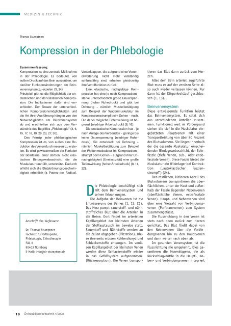 Kompression in der Phlebologie - Dr. Stumptner