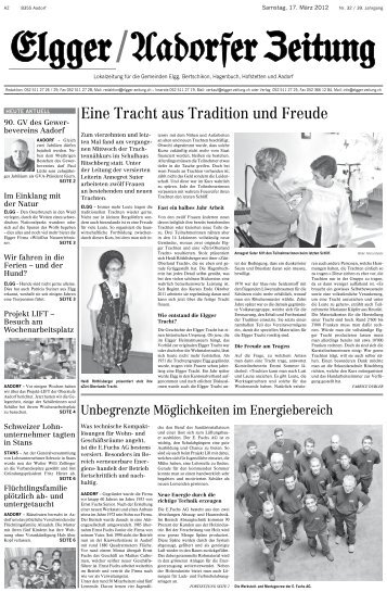 Eine Tracht aus Tradition und Freude - Gewerbeverein Aadorf