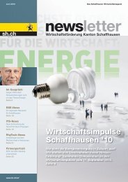 Ausgabe 2 - Juni 2010 - Wirtschaftsförderung Kanton Schaffhausen