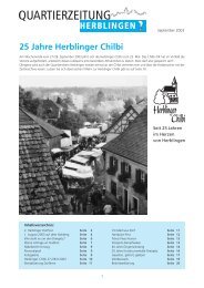 25 Jahre Herblinger Chilbi - Quartierverein Herblingen