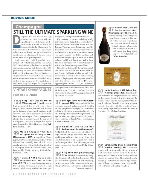 BUYING GUIDE - Wine Enthusiast Magazine