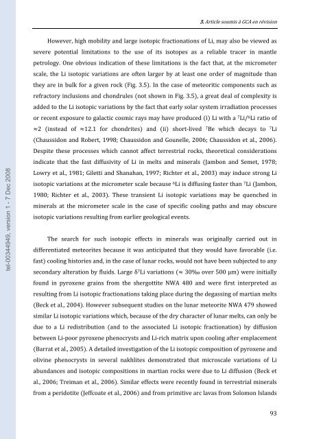 Géochimie isotopique du lithium dans les basaltes-Géochimie des ...