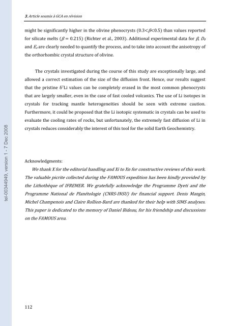 Géochimie isotopique du lithium dans les basaltes-Géochimie des ...