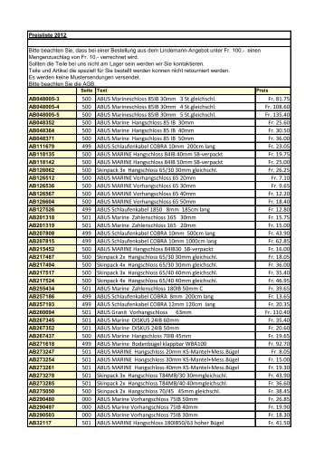 Link zur Preisliste - Allenspach Bootsmotoren GmbH