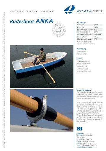Ruderboot ANKA - Wieker Boote GmbH in Wiek