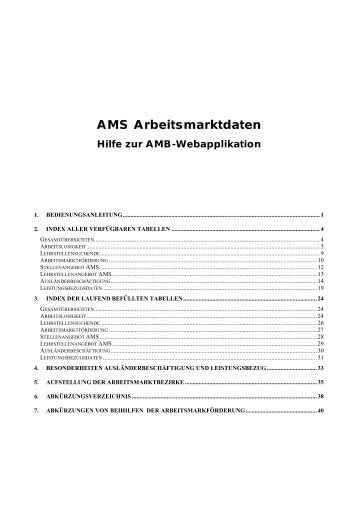 AMS Arbeitsmarktdaten