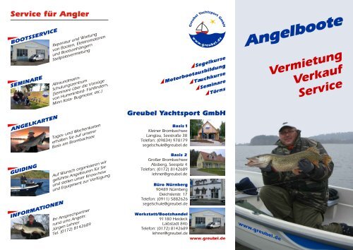 Vermietung Verkauf Service Angelboote - Segelschule Greubel