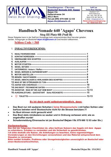 Handbuch Nomade 640 'Agapo' Chevroux - SailCom