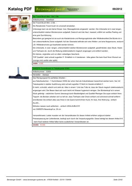 Katalog PDF - Berwanger-Systeme, Berwanger GmbH