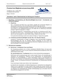 Protokoll der Vorstandssitzung - Ruderclub Meschede eV